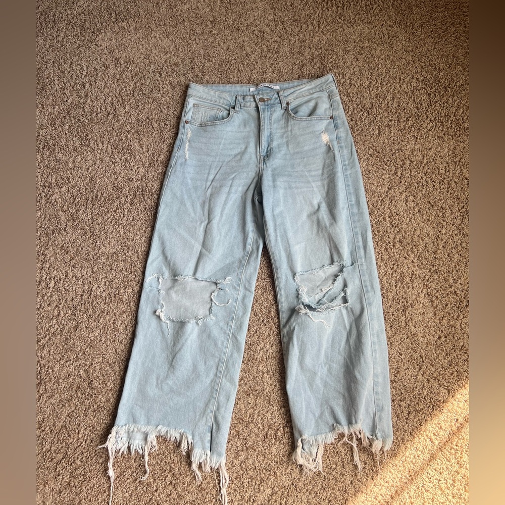 Cropped celebrity pink jeans size 29